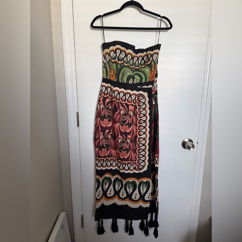 FARM Rio Strapless Dress - Black, Green, Orange - Picture 5 of 5
